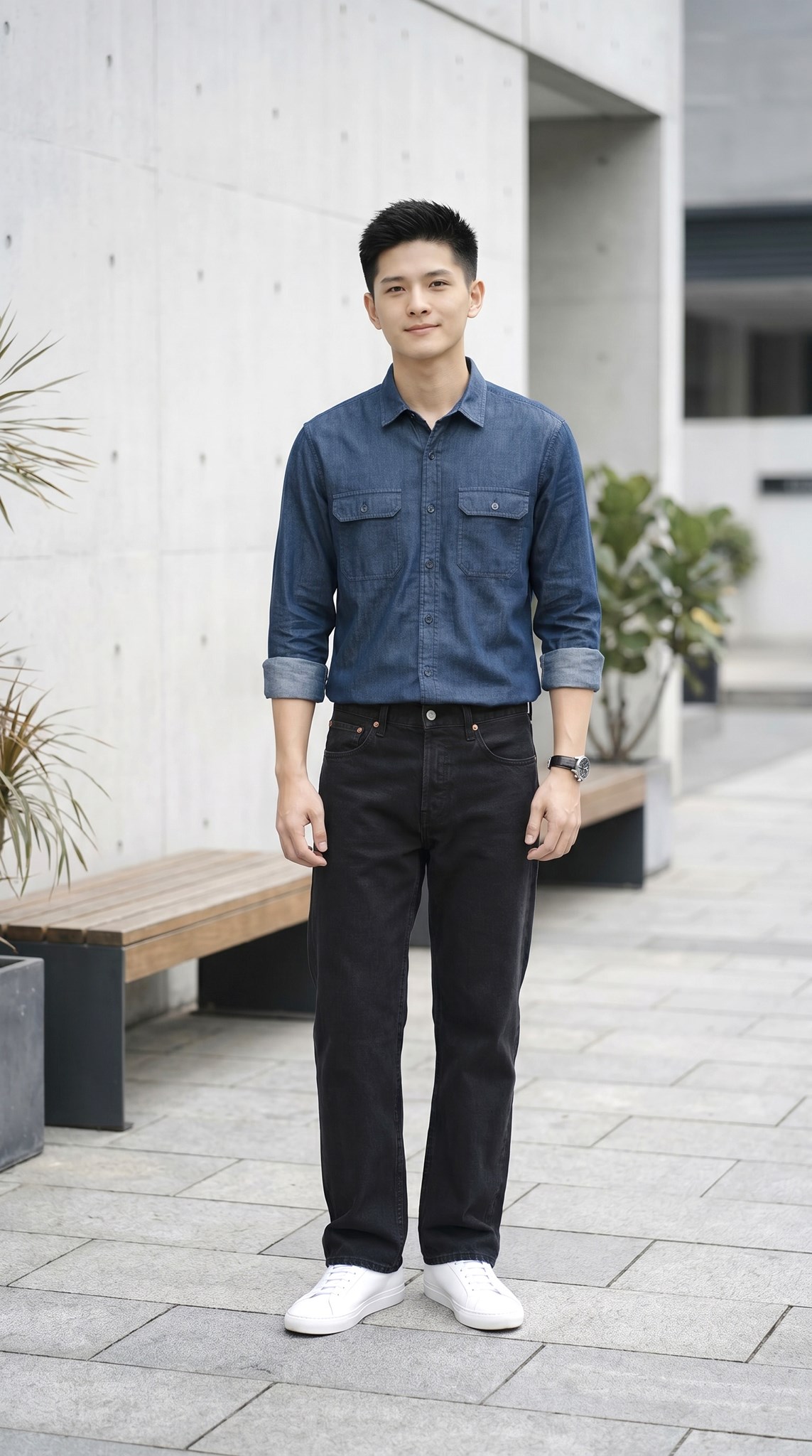 Ảnh của Áo sơ mi denim dài tay - 228SM22113